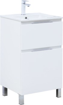 AQUANET Тумба с раковиной Алвита new 50 (Flat) напольная 2 ящ. цв. белый матовый AQUANET-345673
