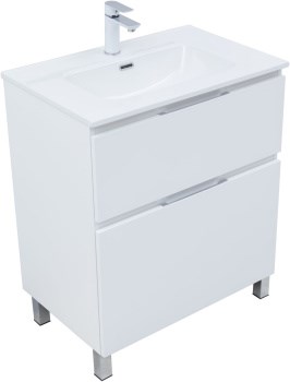 AQUANET Тумба с раковиной Алвита new 70 (Flash) напольная 2 ящ. цв. белый матовый AQUANET-345687