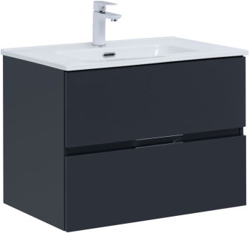 AQUANET Тумба с раковиной Алвита new 70 2 ящ. цв.антрацит AQUANET-306153