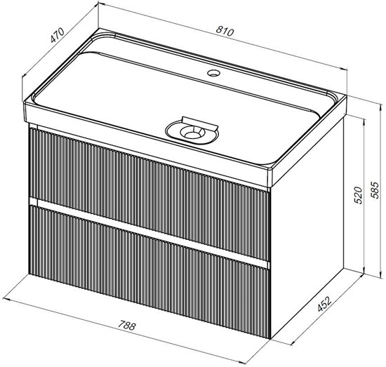 AQUANET Тумба с раковиной Альтера 80 цв. белый матовый AQUANET-340887