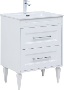 AQUANET Тумба с раковиной Бостон new 60 (Flat) цв.белый сатин AQUANET-345364