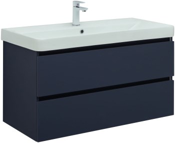 AQUANET Тумба с раковиной Вега 2.0 100 2 ящ. цв.маренго (раковина Ирис) AQUANET-344739