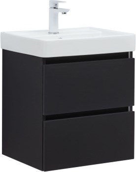 AQUANET Тумба с раковиной Вега 2.0 50 черный AQUANET-367324