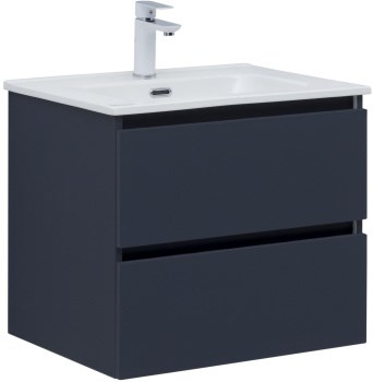 AQUANET Тумба с раковиной Вега 2.0 60 2 ящ. цв.маренго (раковина Flat) AQUANET-344761