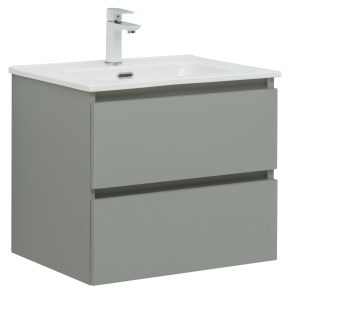 AQUANET Тумба с раковиной Вега 2.0 60 2 ящ. цв.мисти грин (раковина Flat) AQUANET-344771