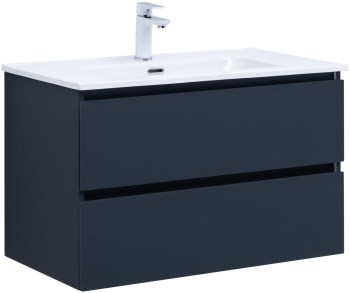 AQUANET Тумба с раковиной Вега 2.0 80 2 ящ. цв.маренго (раковина Flat) AQUANET-344762