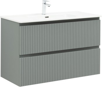 AQUANET Тумба с раковиной Джейн 100 цв.мисти грин (раковина Flat) AQUANET-332532