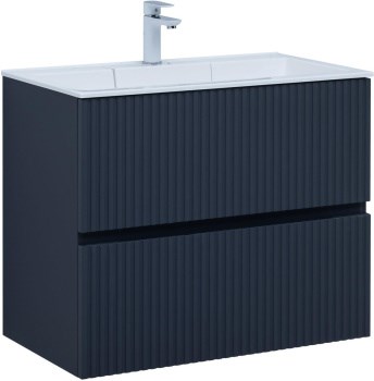 AQUANET Тумба с раковиной Джейн 80 цв.маренго (раковина Фортуна) AQUANET-332524