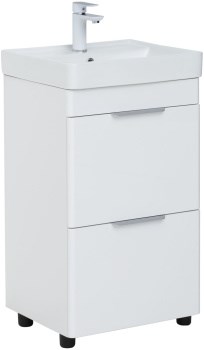 AQUANET Тумба с раковиной Ирис new 50 (Ирис Т) напольная 2 ящ. цв.белый глянец AQUANET-367334