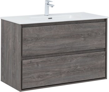 AQUANET Тумба с раковиной Милан (Flash) 100 цв. дуб рошелье AQUANET-340326