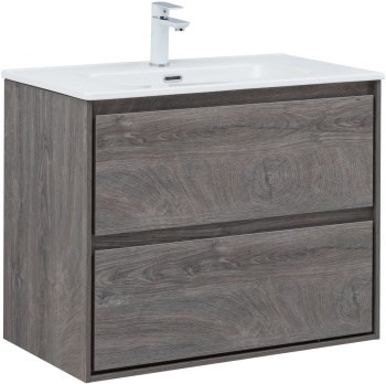 AQUANET Тумба с раковиной Милан (Flash) 80 цв. дуб рошелье AQUANET-340325