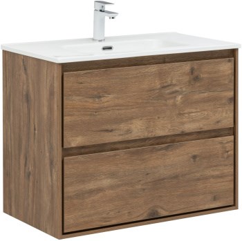 AQUANET Тумба с раковиной Милан 80 цв. дуб рустикальный AQUANET-340164