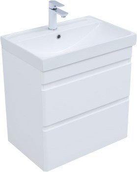 AQUANET Тумба с раковиной Слим 60 2 ящ. цв.белый сатин AQUANET-348177
