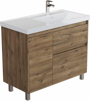 AQUANET Тумба под раковину Nova Lite 2.0 100 напольная, дуб рустикальный, правая AQUANET-346347