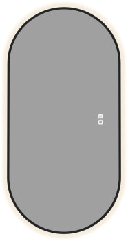 AQUANET Зеркало Контур 600х1200 LED TX овал, антипар, черный AQUANET-367657