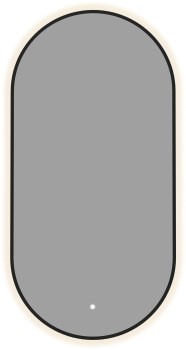 AQUANET Зеркало Контур 600х1200 LED TX овал, черный AQUANET-367645