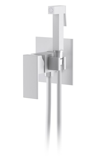 DK Смеситель для душа Bayern.Liszt DA1514508 с гигиеническим душем встраиваемый матовый белый DA1514508