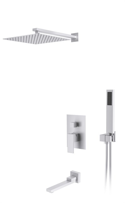 DK Душевая система для ванны и душа Bayern.Liszt DA1515608A04 встраиваемый с изливом матовый белый DA1515608A04