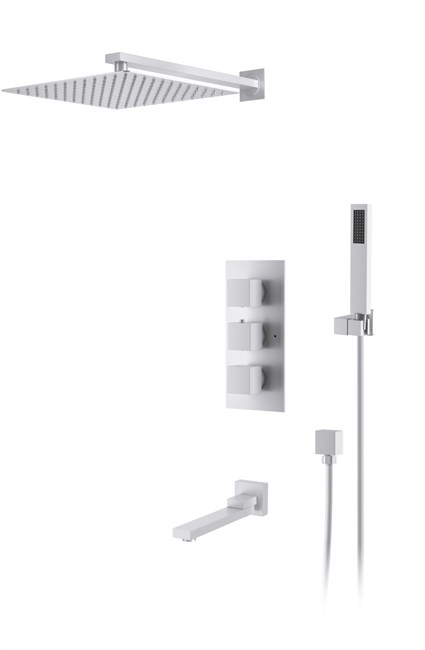 DK Душевая система для ванны и душа Bayern.Liszt DA2515608A04 встраиваемый термостатический с изливом матовый белый DA2515608A04