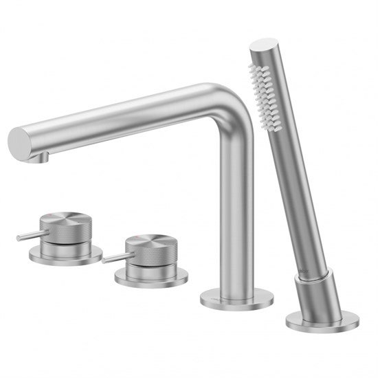 ABBER Смеситель Emotion 316 AF8813BST на борт ванны, брашированная сталь AF8813BST