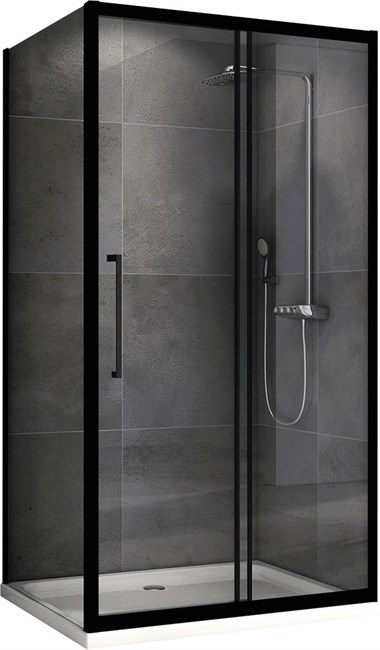 ABBER Schwarzer Diamant Душевой уголок прямоугольный двери раздвижные размер 100x60 см, профиль - черный / стекло - прозрачное AG30100BH-S60B