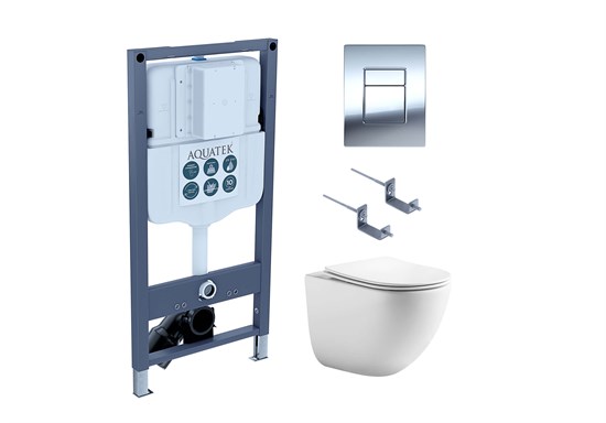 AQUATEK SET ГЕЛИОС PNN-02 4в1 (рама INSP-0000002 +крепёж KKI-0000002+ клавиша PNN-0000002 + унитаз AQ1993T-00 ГЕЛИОС с тонким сиденьем soft-close) SET AQUATEK ГЕЛИОС PNN-02 4в1