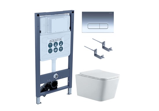 AQUATEK SET ЛИБРА N PNS-07 4в1 (рама INSP-0000001 +крепёжKKI-0000002 +клавиша PNS-0000007 +унитаз AQ0530N-00 ЛИБРА с тонким сиденьем soft-close) SET AQUATEK ЛИБРА N PNS-07 4в1