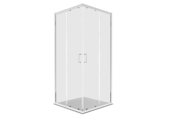 AQUATEK Душевой уголок квадратный, двери раздвижные, 200x90x90 см, профиль хром, стекло прозрачное, закаленное AQ.KV.090.1CH