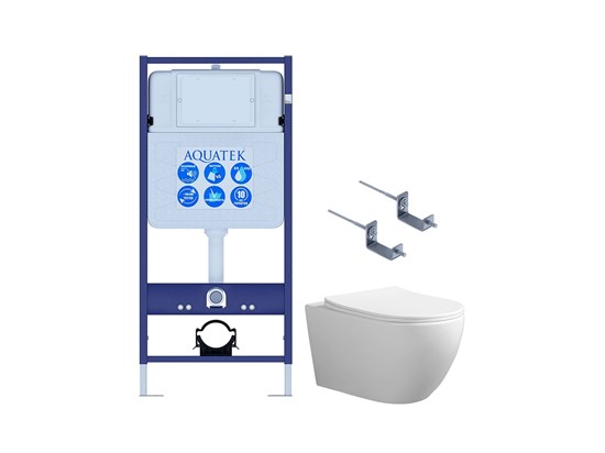AQUATEK SET СОФИЯ-012 (рама INS-0000012 +крепёж KKI-0000002 +клавиша KDI-0000012 +унитаз СОФИЯ AQ1801T-00 с тонким сиденьем sc) SET AQUATEK СОФИЯ-012