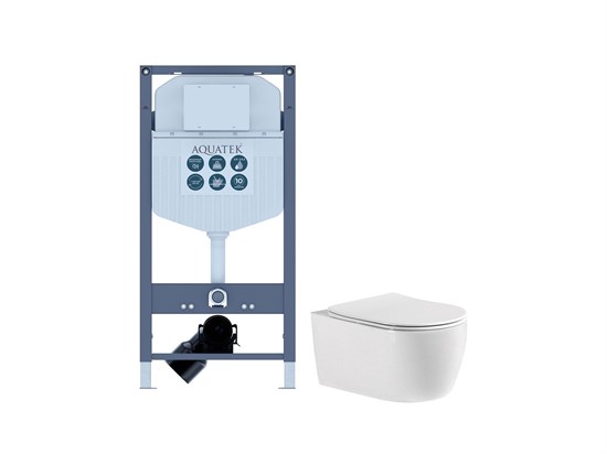 AQUATEK SET ЕВРОПА INS-23 (рама INS-0000023+унитаз ЕВРОПА AQ1106-00 с тонким сиденьем sc) SET AQUATEK ЕВРОПА INS-23