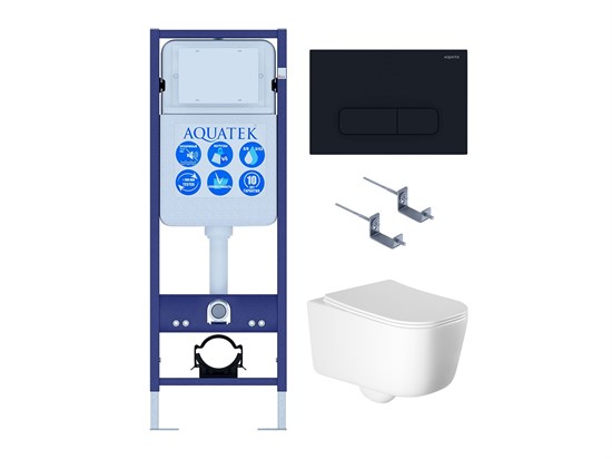 AQUATEK SET ЛУГАНО-017/INS17 (рама INS-0000017+ крепеж KKI-0000002+клавиша KDI-0000017+унитаз ЛУГАНО AQ2002-00 с тонким сиденьем soft-c SET AQUATEK ЛУГАНО-017/INS17