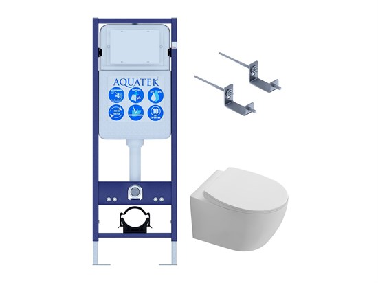 AQUATEK SET СИРИУС (рама Standard INS-0000017+ крепеж KKI-0000002+ унитаз AQ1582T-00 СИРИУС TORNADO с тонким сиденьем soft-close) SET AQUATEK СИРИУС-INS17/KKI2