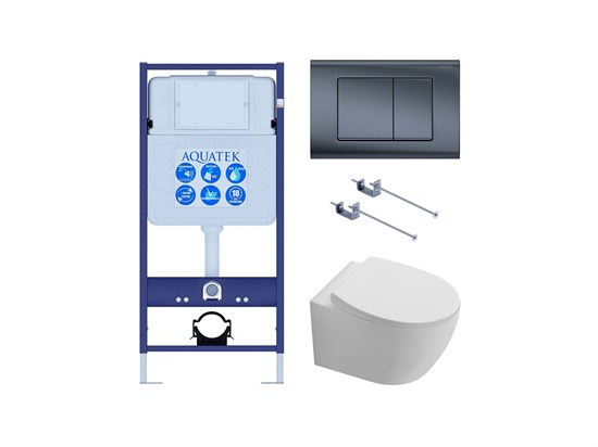 AQUATEK SET СИРИУС KDI-033 (рама INS-0000012 +крепёж KKI-0000001 + клавиша KDI-0000033 + унитаз AQ1582T-00 СИРИУС TORNADO с тонким сиденьем soft-close) SET AQUATEK СИРИУС KDI-033 4в1