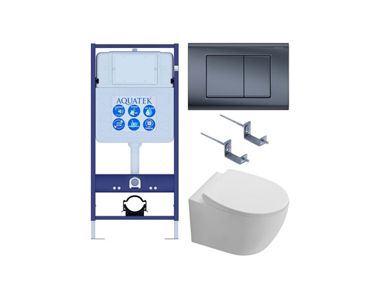AQUATEK SET СИРИУС KDI-038 (рама INS-0000012 +крепёжKKI-0000002 + клавиша KDI-0000033 + унитаз AQ1582T-00 СИРИУС TORNADO с тонким сиденьем soft-close) SET AQUATEK СИРИУС KDI-038