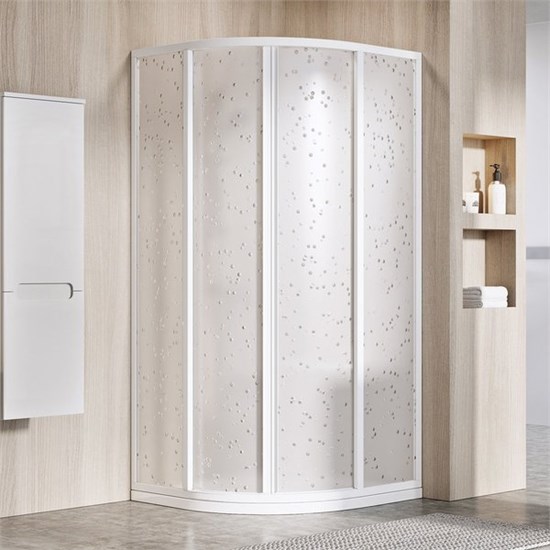 RAVAK Supernova Душевой уголок четверть круга размер 90x90 см двери раздвижные, профиль - белый / стекло - полистирол 3117O10211