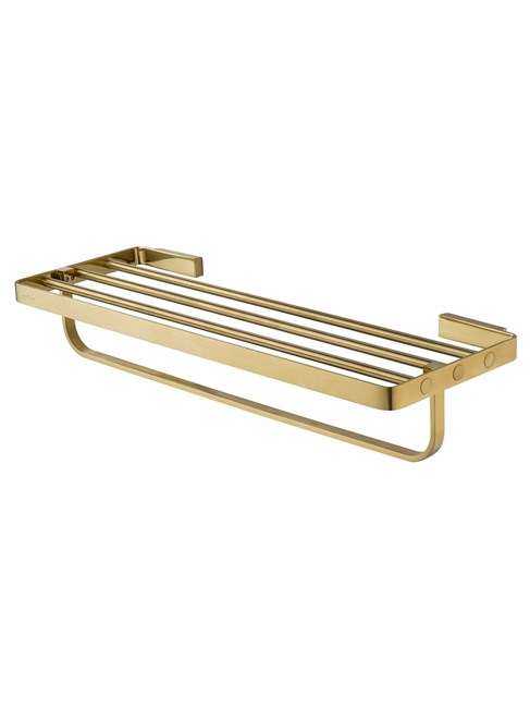 WONZON & WOGHAND Полотенцедержатель с полкой LOTTE, Брашированное золото (WW-8381A-BG) WW-8381A-BG