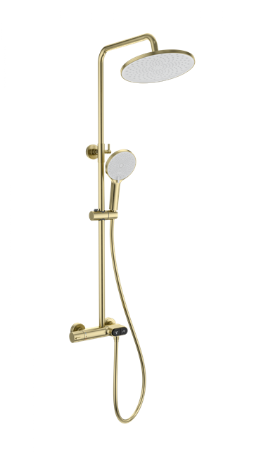 WONZON & WOGHAND Душевая система с термостатом MUSE Corno, Брашированное золото (WW-B2091-A-BG) WW-B2091-A-BG