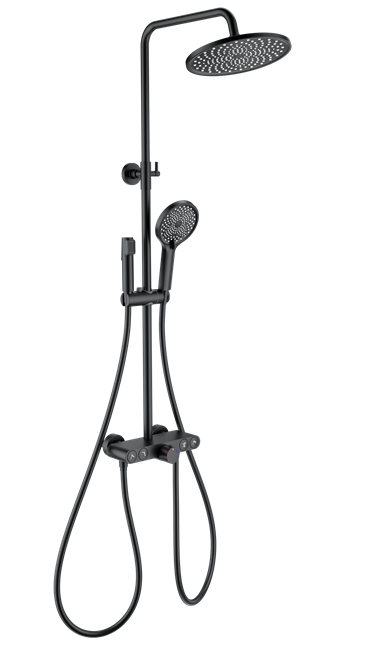 WONZON & WOGHAND Душевая система с термостатом MUSE Selesta, Черный матовый (WW-B4113-MB) WW-B4113-MB