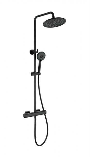 WONZON & WOGHAND Душевая система с термостатом STAY 1, Черный матовый (WW-B3051-A-MB) WW-B3051-A-MB