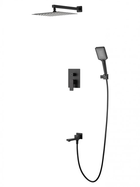 WONZON & WOGHAND Душевая система встраиваемая CUBE 2.0, Черный матовый (WW-88087068-MB) WW-88087068-MB
