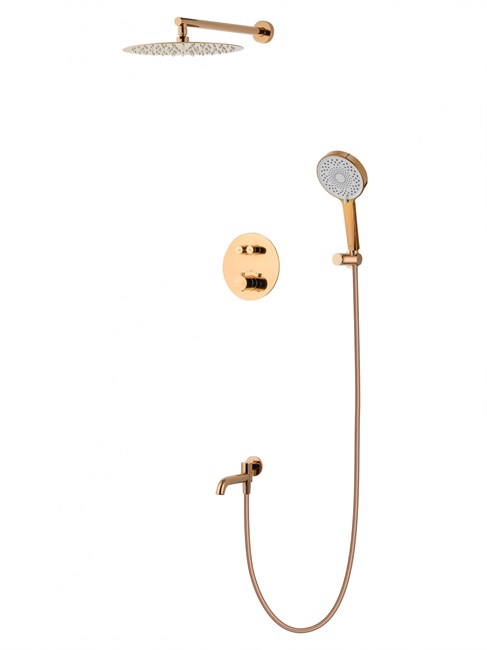 WONZON & WOGHAND Душевая система с термостатом встраиваемая STICK, Розовое золото (WW-88929010-RG) WW-88929010-RG