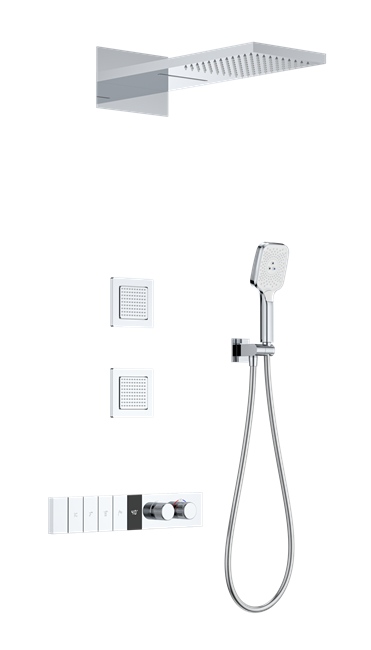 WONZON & WOGHAND Душевая система с термостатом встраиваемая , Хром (WW-D4538-A-CR) WW-D4538-A-CR