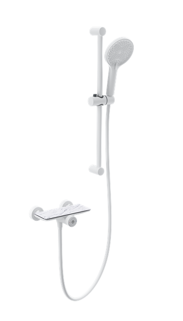 WONZON & WOGHAND Смеситель для душа с гарнитуром ClickPlate, Белый матовый (WW-B2052-A-MW) WW-B2052-A-MW