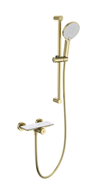 WONZON & WOGHAND Смеситель для душа с гарнитуром ClickPlate, Брашированное золото (WW-B2052-A-BG) WW-B2052-A-BG