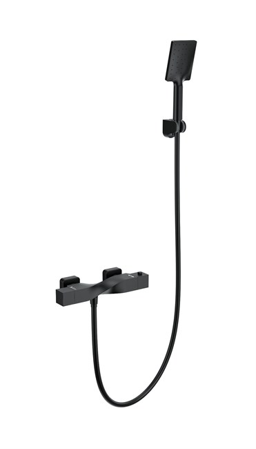 WONZON & WOGHAND Смеситель для душа с термостатом Twist, Черный матовый (WW-B2025-A-MB) WW-B2025-A-MB
