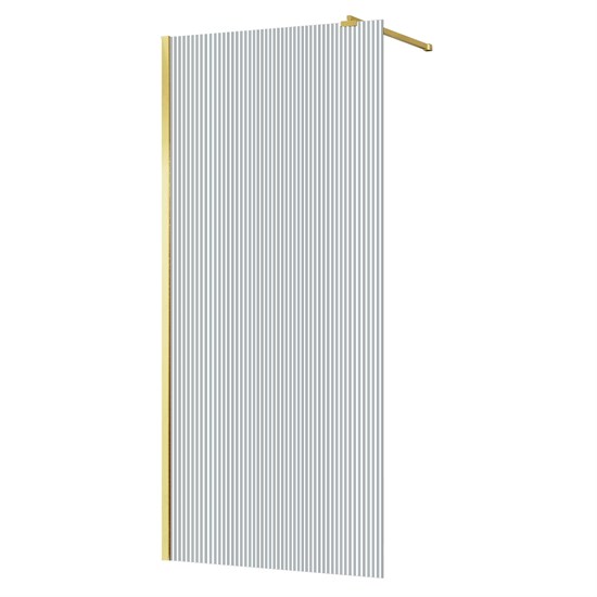 AZARIO Душевая перегородка Валк-ин 1100х1950 рифленое стекло 8 мм, профиль брашированное золото (AZ-251-110-BGL-CRF) AZ-251-110-BGL-CRF