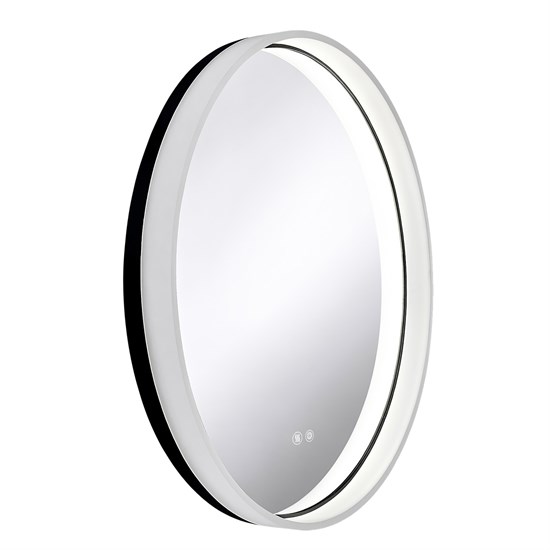 AZARIO Зеркало с подсветкой в ванную Ольга 700х700х70 АZ-LED013425 цвет черный матовый АZ-LED013425