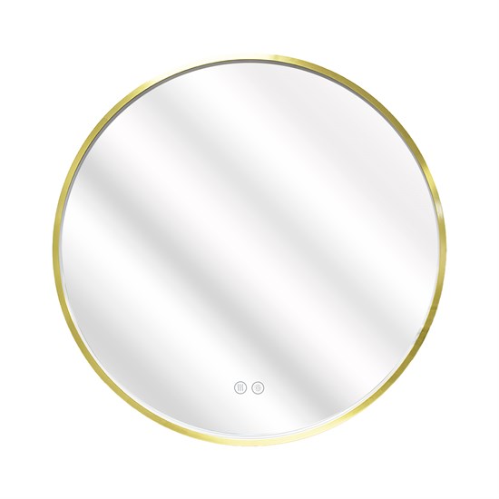 AZARIO Зеркало с подсветкой в ванную Димион 600х600х45 АZ-LED010725 цвет золотой матовый АZ-LED010725