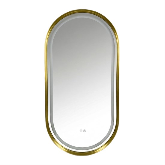 AZARIO Зеркало с подсветкой в ванную Блейк 1000х500х50 АZ-LED011225 цвет золотой матовый АZ-LED011225