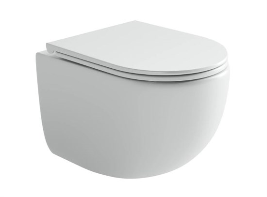 CERAMICA NOVA Подвесной унитаз Пик (UP) безободковый, смыв Торнадо, с крепежом для полностью скрытого монтажа, ультратонким сидением с функцией быстрого снятия и крышкой с функцией плавного закрытия, цвет белый матовый CN4007MW
